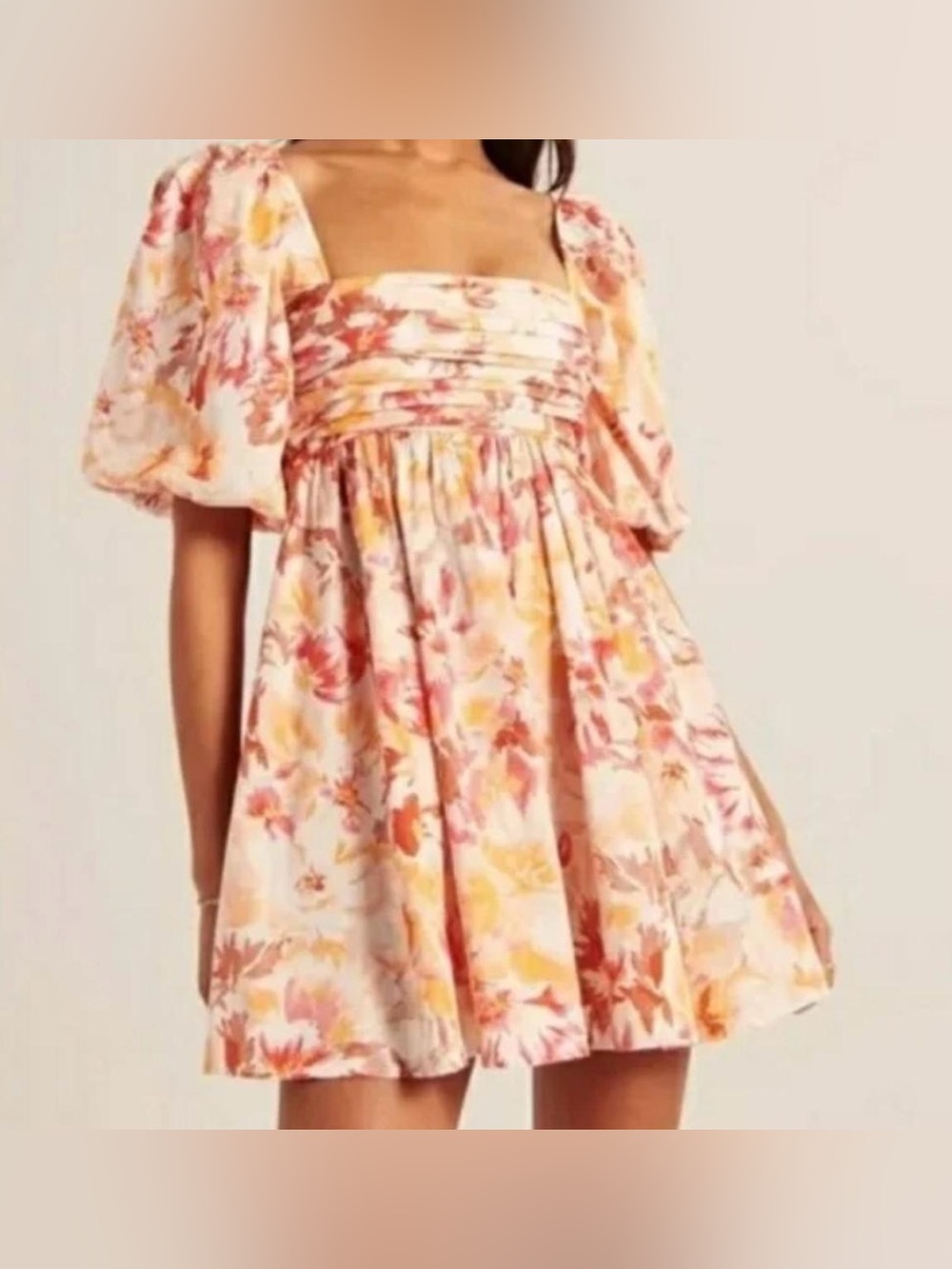 Abercrombie & Fitch Pink Shirred Top with Subtle Pastel Accents